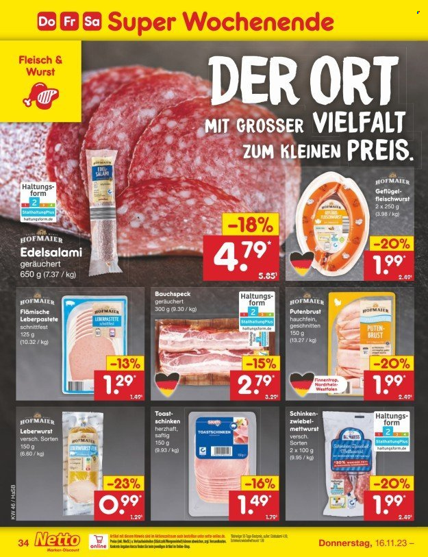 Netto Marken-Discount Prospekte  - 13.11.2023 - 18.11.2023. Seite 38