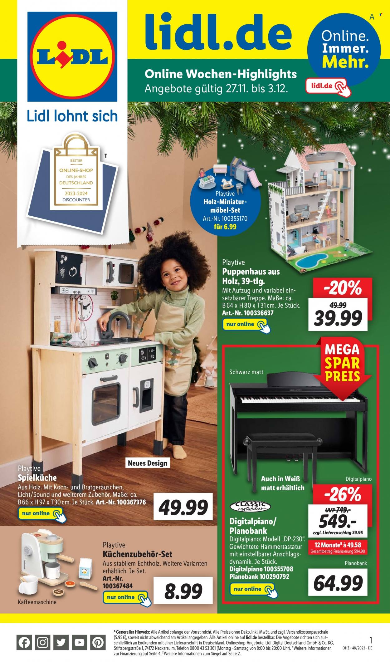 Lidl Prospekte  - 27.11.2023 - 3.12.2023. Seite 1