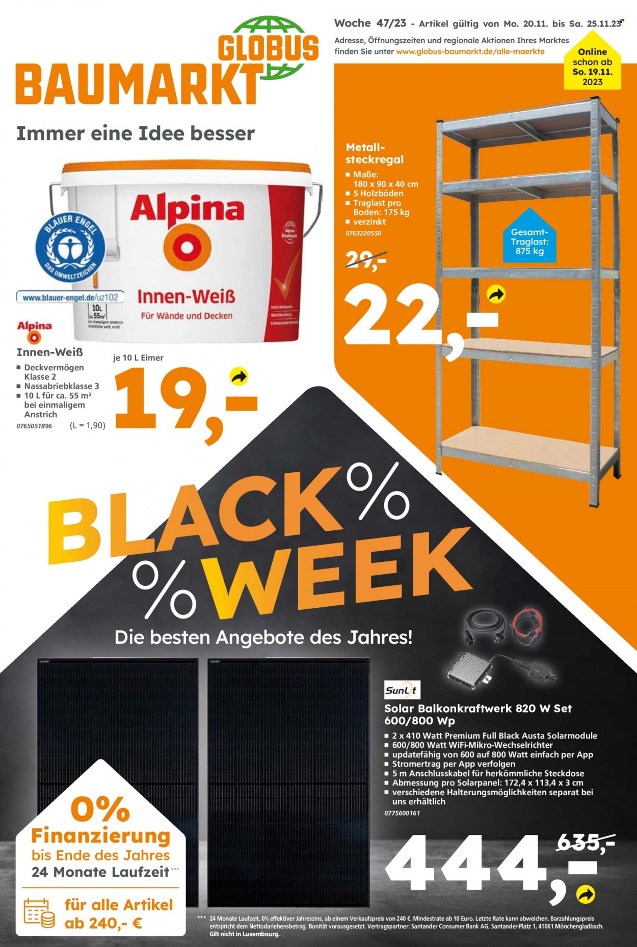 Globus Baumarkt Prospekte  - 20.11.2023 - 25.11.2023. Seite 1