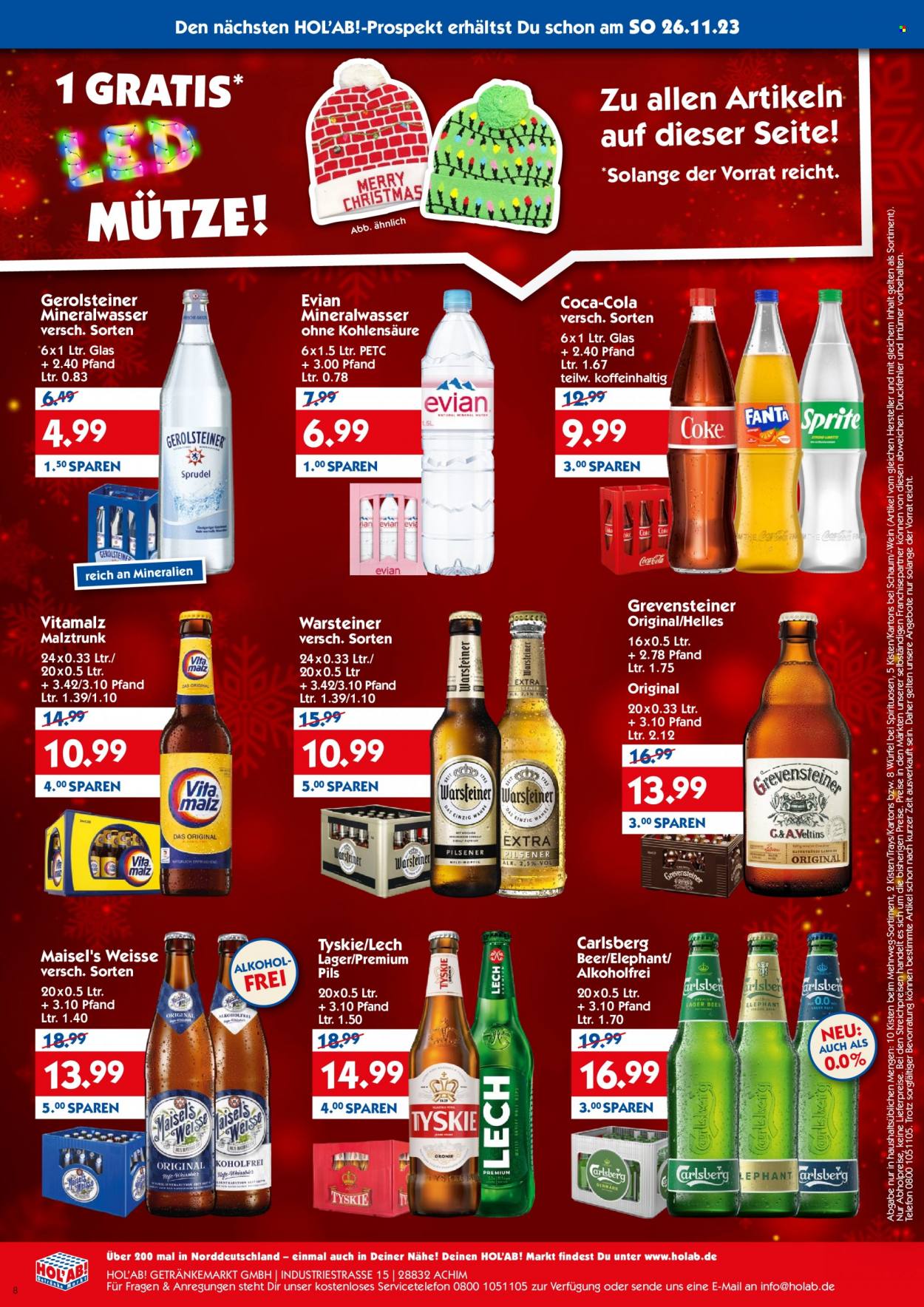 Hol'ab! Getränkemarkt Prospekte  - 20.11.2023 - 25.11.2023. Seite 8