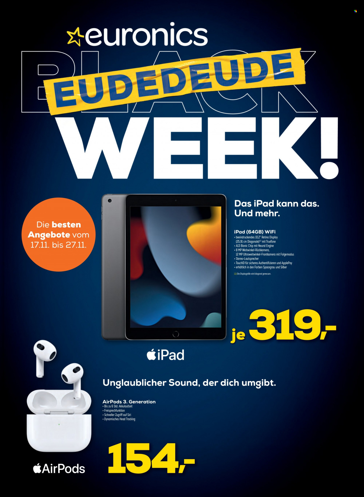 Euronics Prospekte  - 17.11.2023 - 27.11.2023. Seite 1