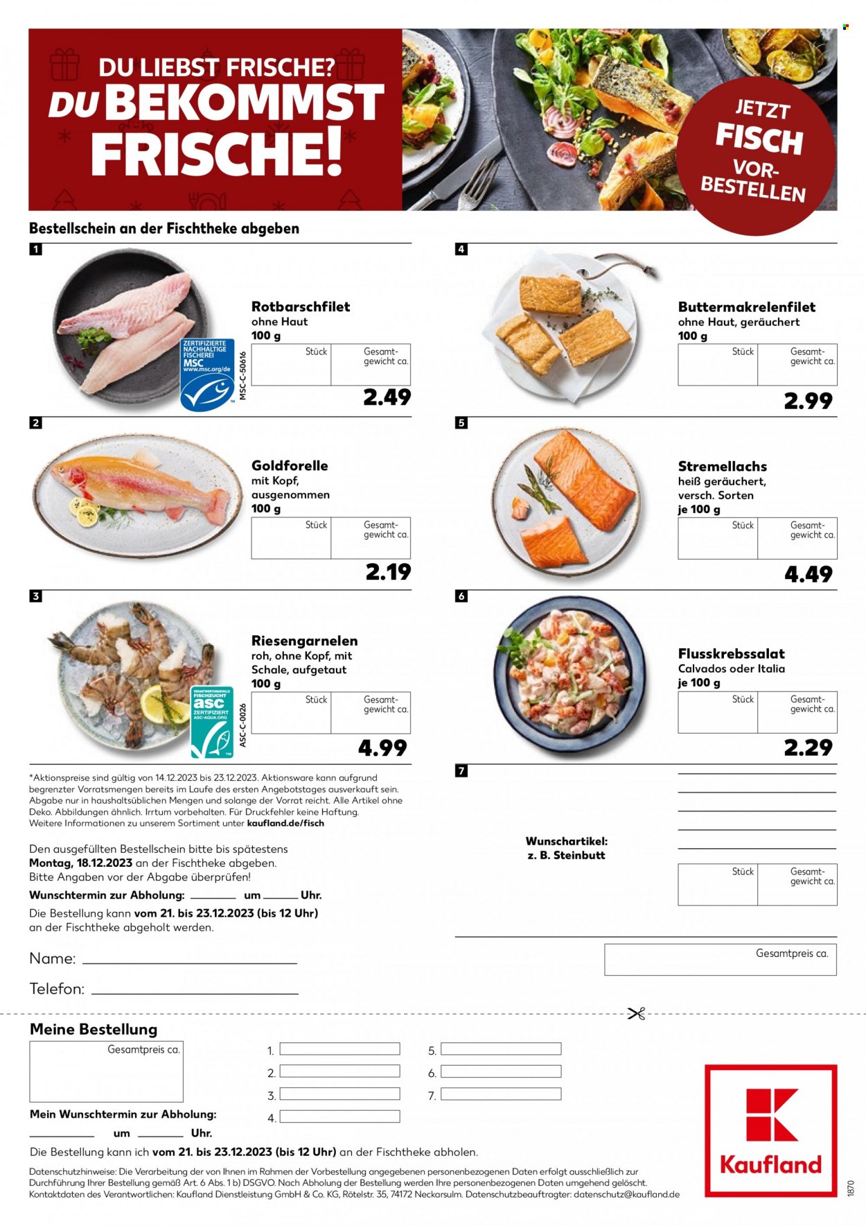 Kaufland Prospekte  - 21.12.2023 - 23.12.2023. Seite 1