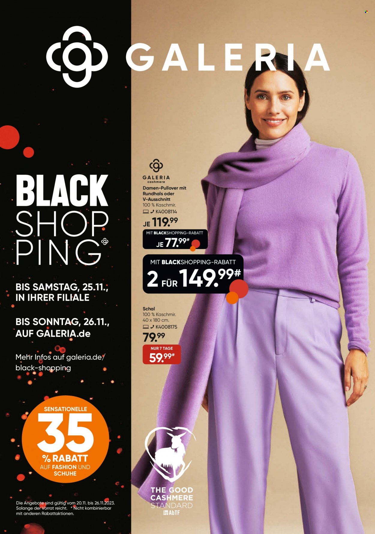 GALERIA Karstadt Kaufhof Prospekte  - 20.11.2023 - 26.11.2023. Seite 1