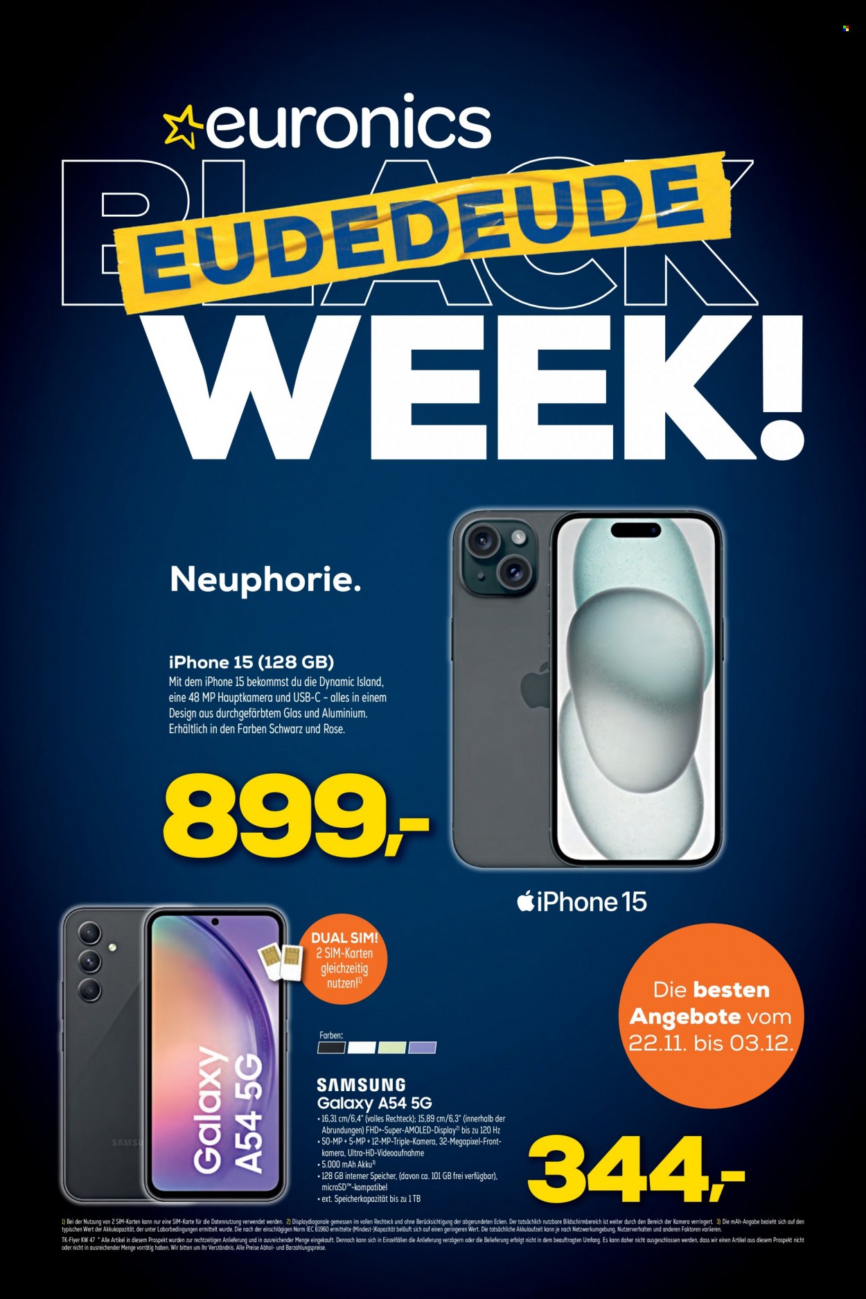 Euronics Prospekte  - 22.11.2023 - 3.12.2023. Seite 1