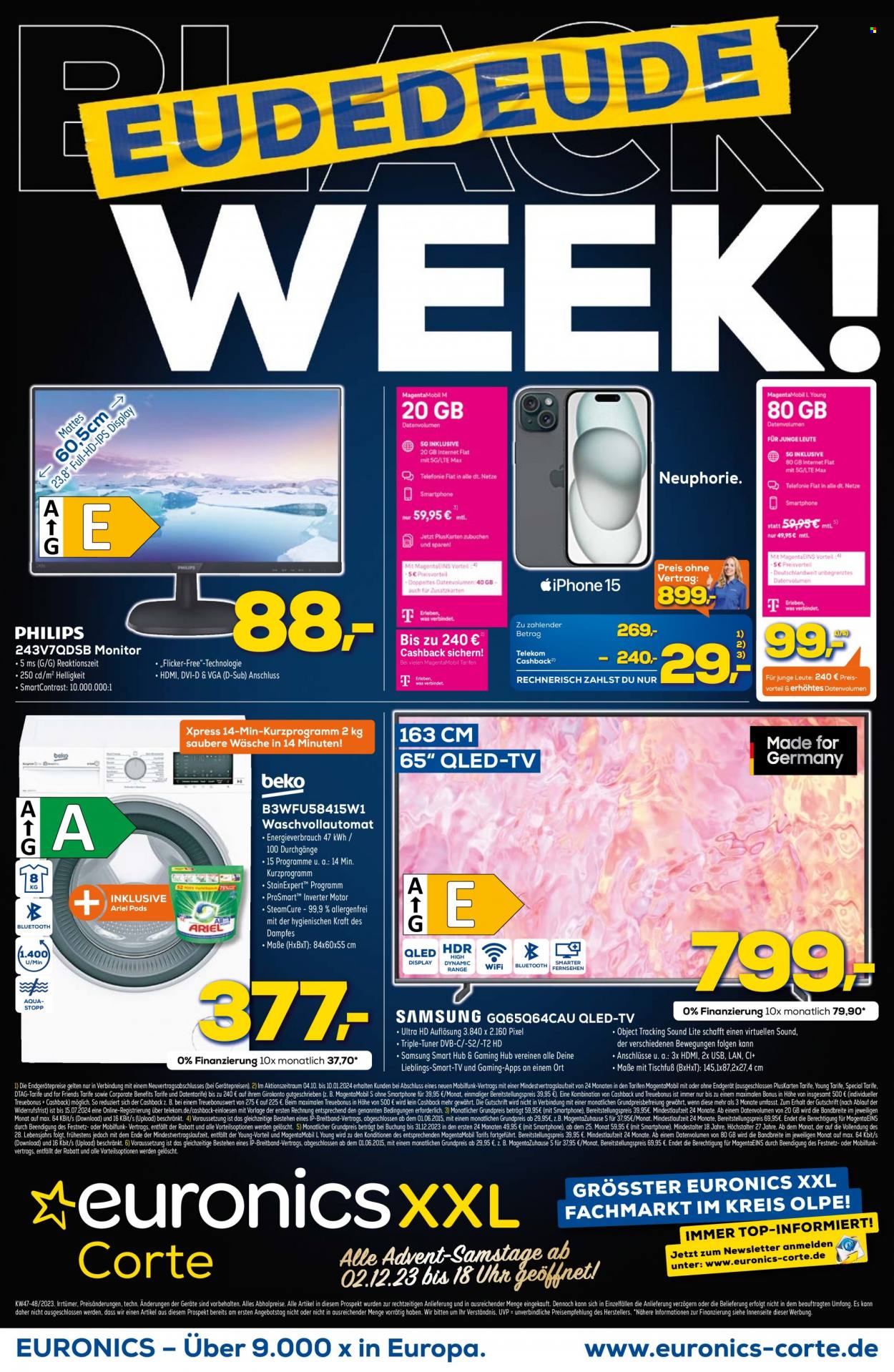 Euronics Prospekte  - 26.11.2023 - 27.11.2023. Seite 1