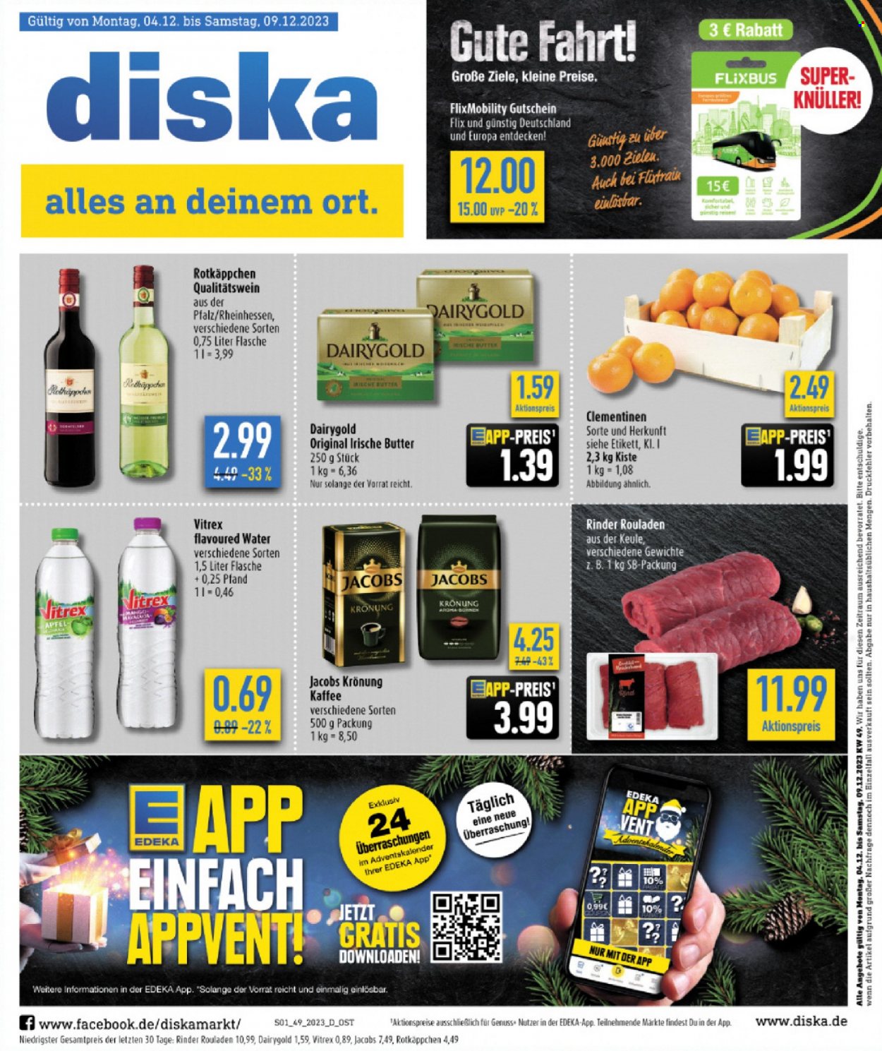 Diska Prospekte  - 4.12.2023 - 9.12.2023. Seite 1