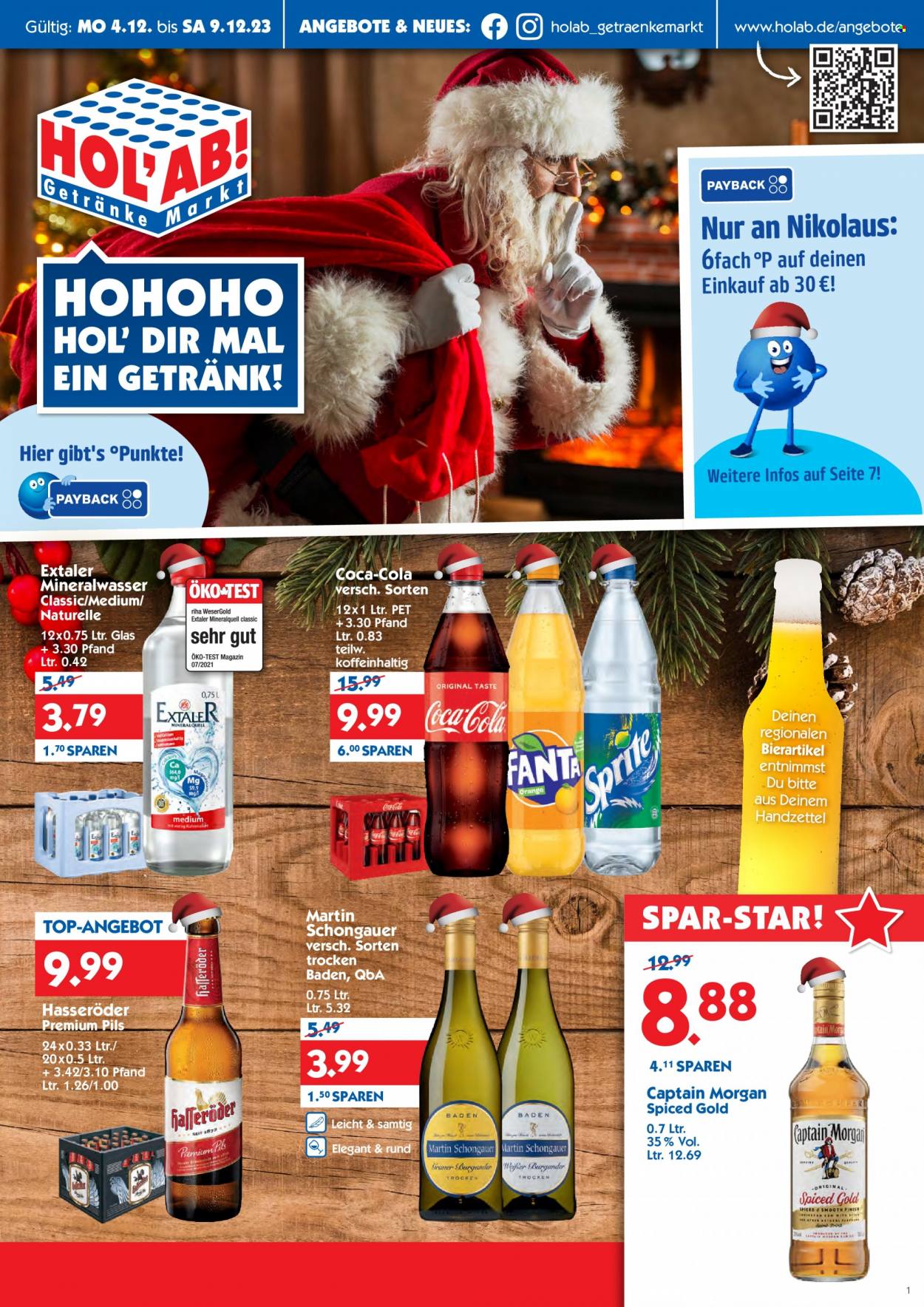 Hol'ab! Getränkemarkt Prospekte  - 4.12.2023 - 9.12.2023. Seite 1