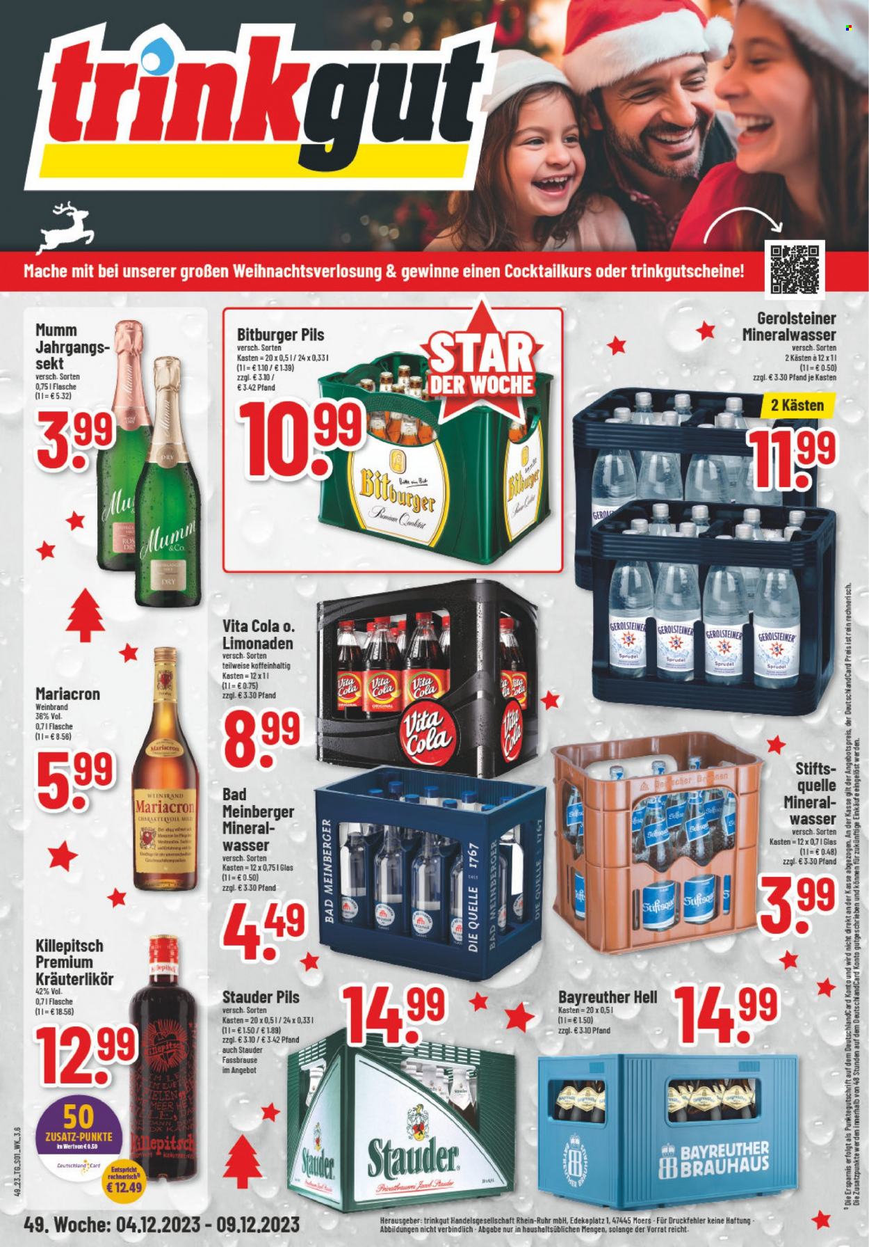 trinkgut Prospekte  - 4.12.2023 - 9.12.2023. Seite 1