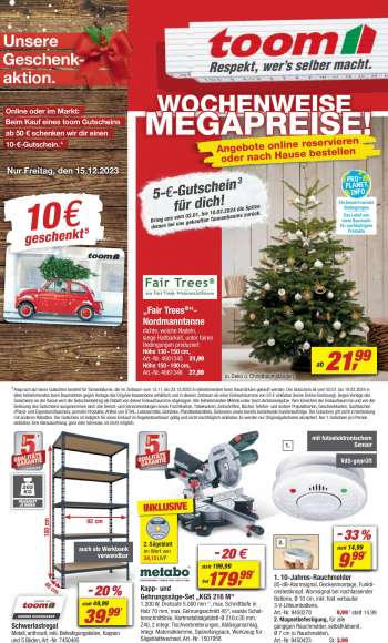 Prospekte toom Baumarkt - 9.12.2023 - 15.12.2023.