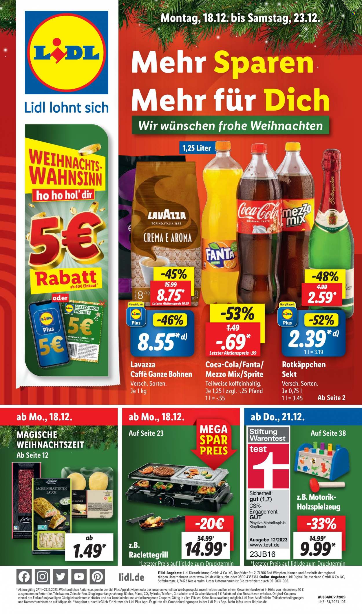 Lidl Prospekte  - 18.12.2023 - 23.12.2023. Seite 1