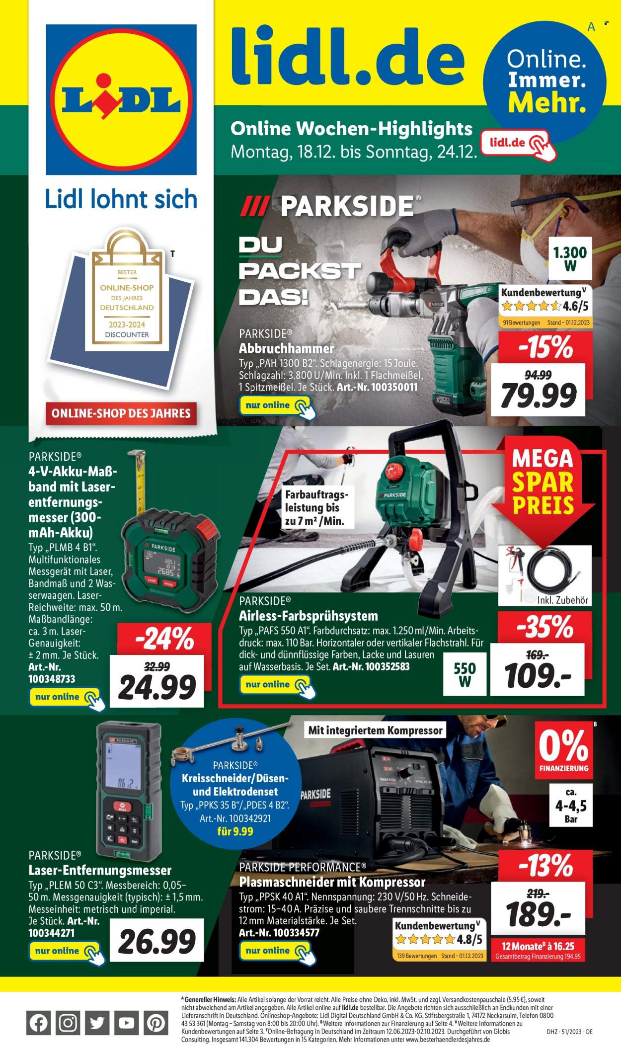 Lidl Prospekte  - 18.12.2023 - 24.12.2023. Seite 1