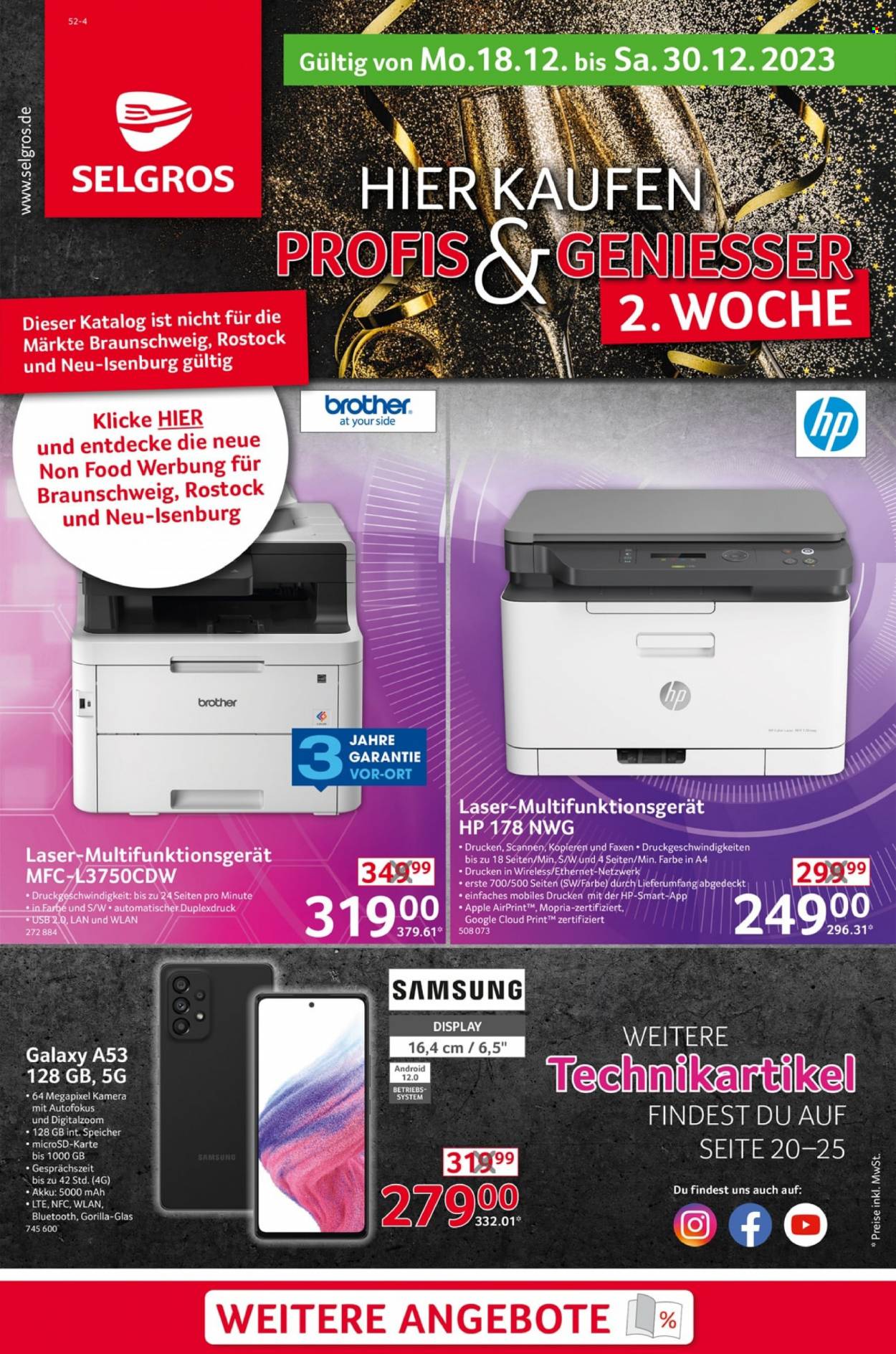 Selgros Prospekte  - 18.12.2023 - 30.12.2023. Seite 1