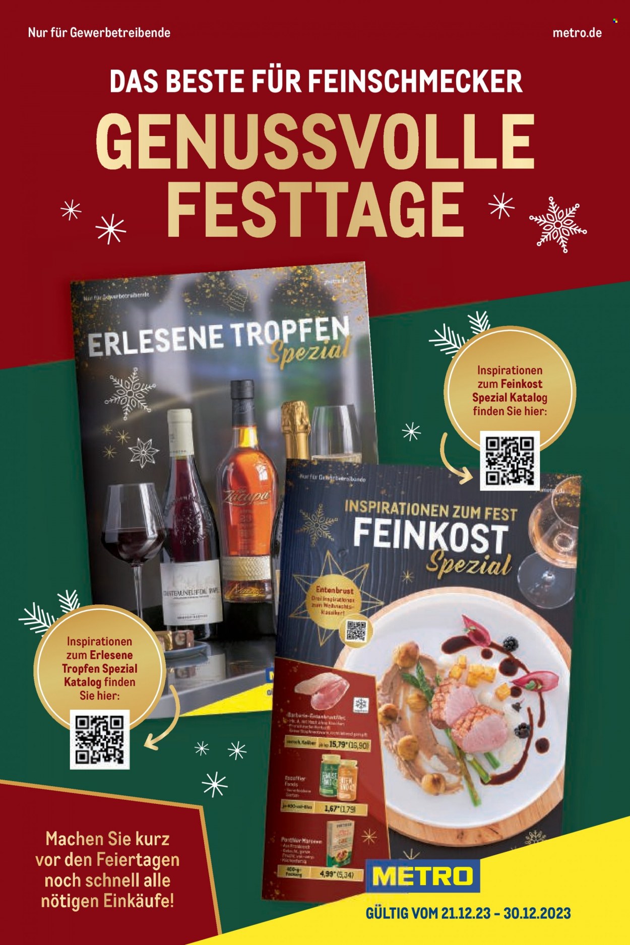 Metro Prospekte  - 21.12.2023 - 30.12.2023. Seite 1