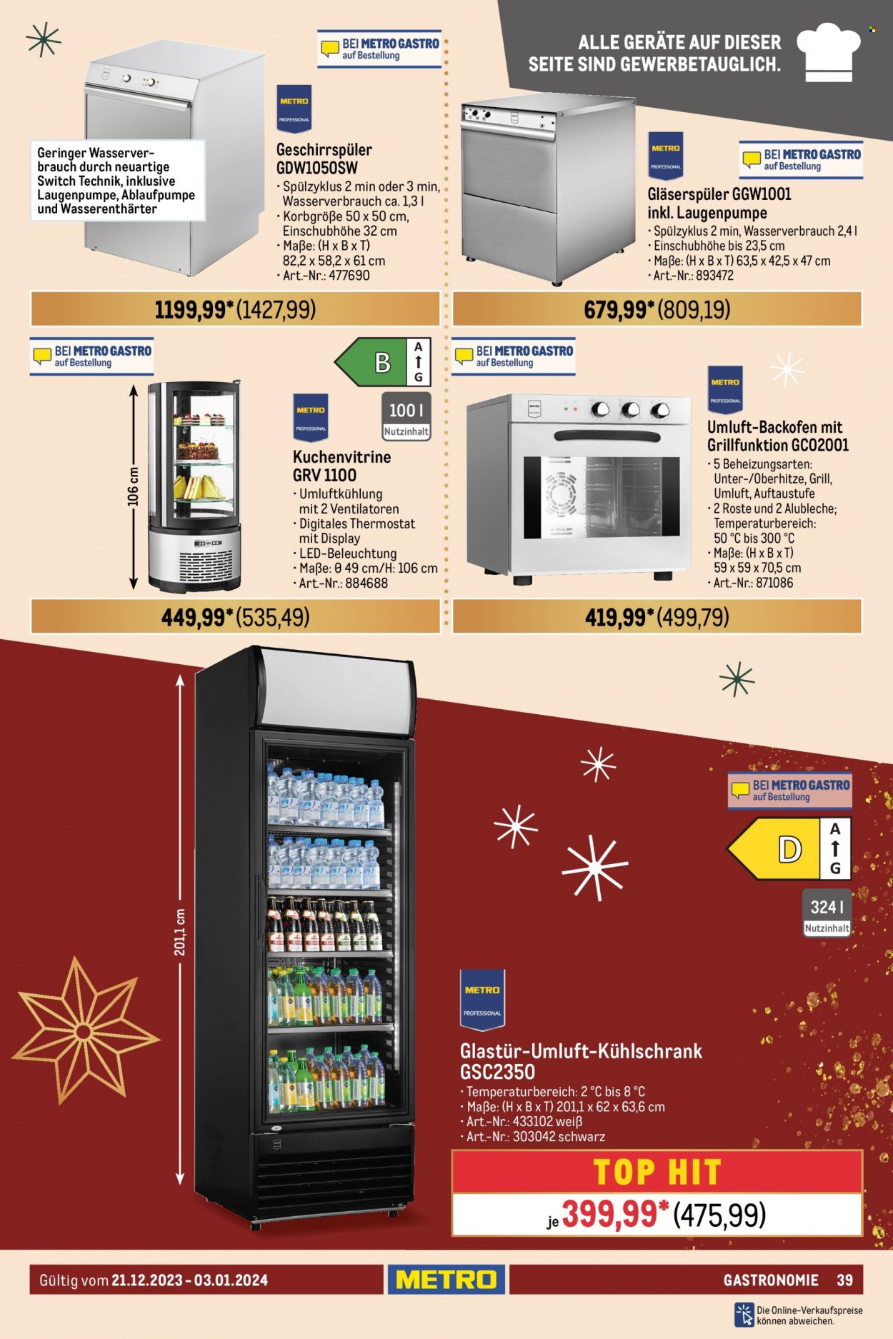 Metro Prospekte  - 21.12.2023 - 3.01.2024. Seite 39