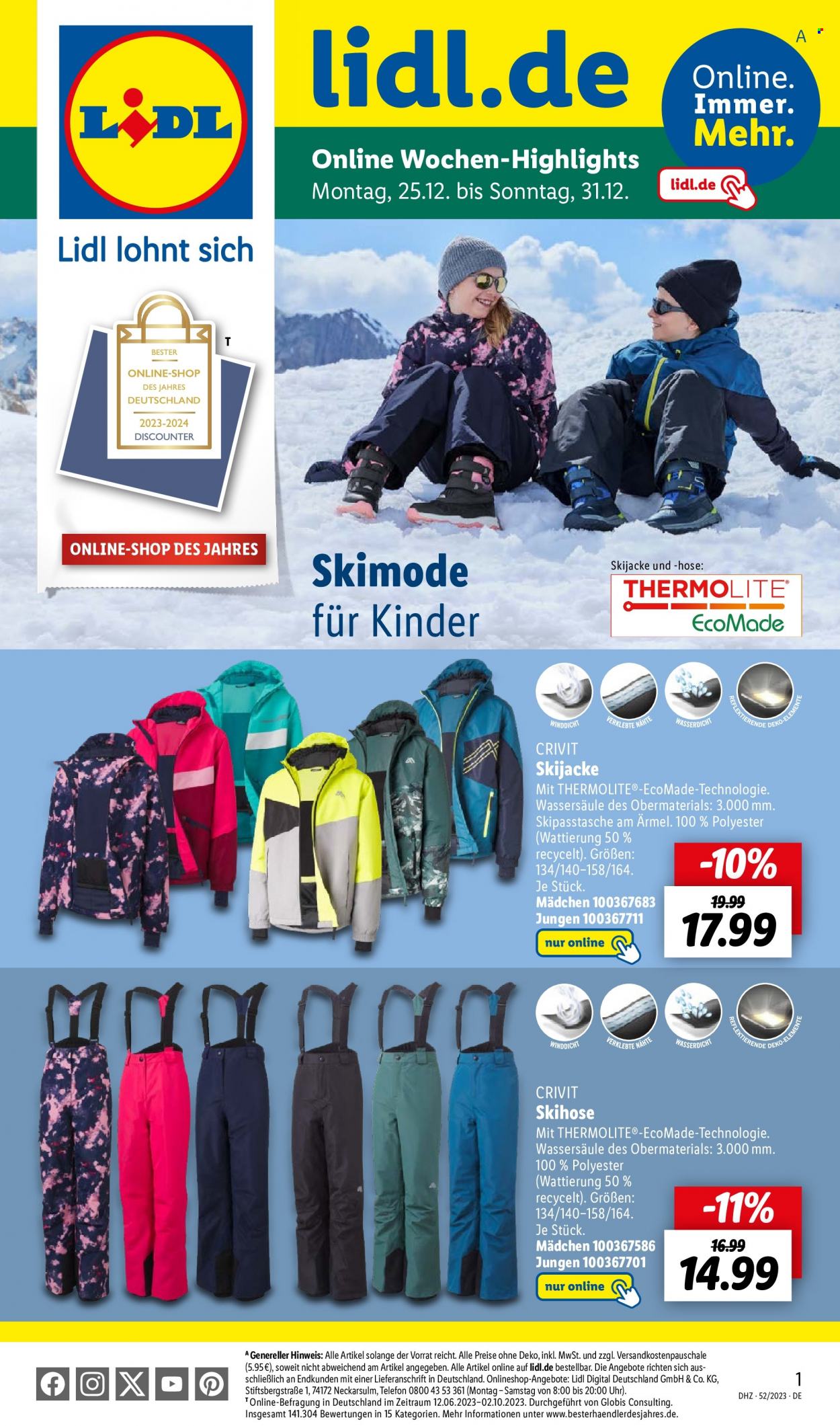 Lidl Prospekte  - 25.12.2023 - 31.12.2023. Seite 1
