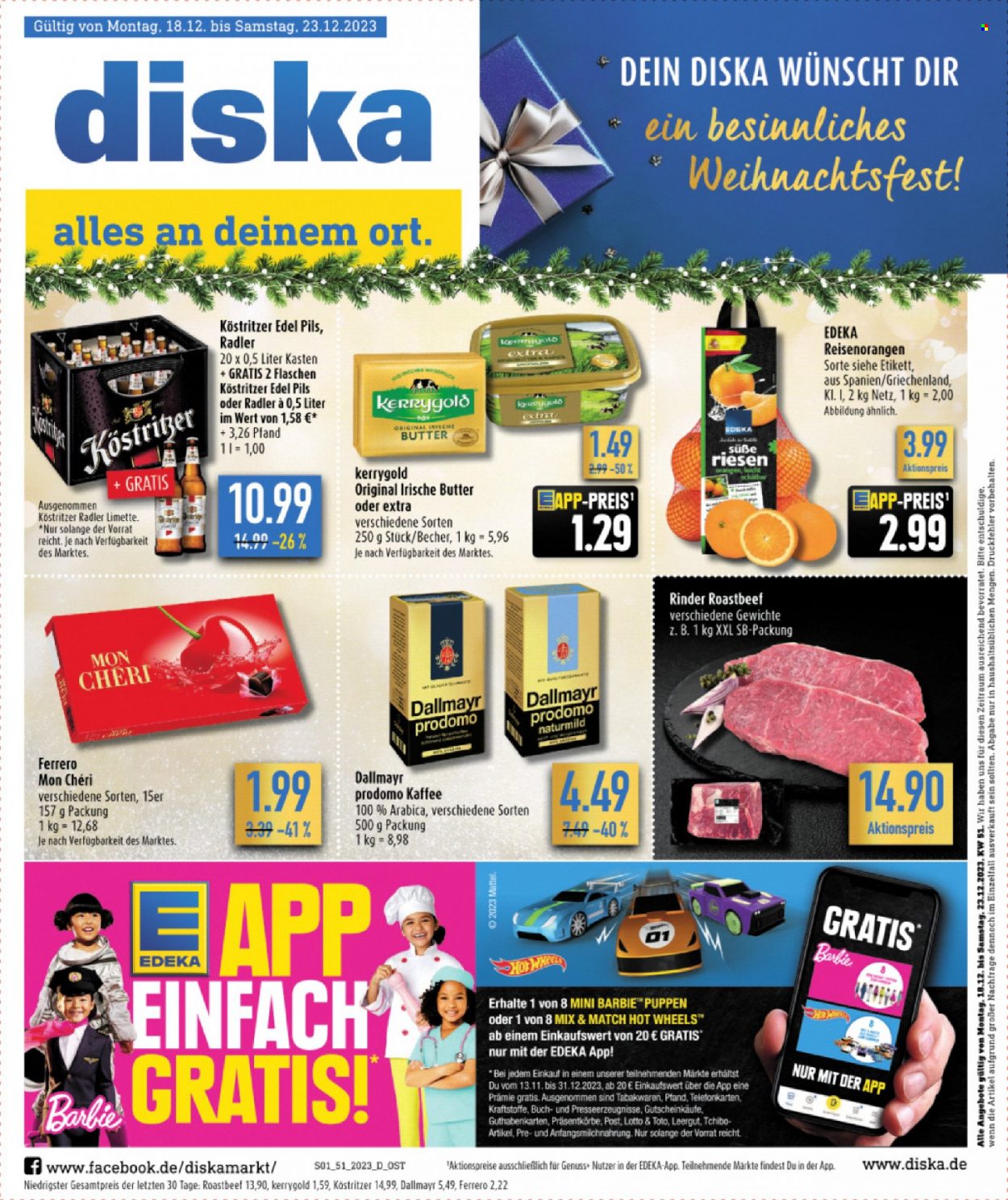 Diska Prospekte  - 18.12.2023 - 23.12.2023. Seite 1