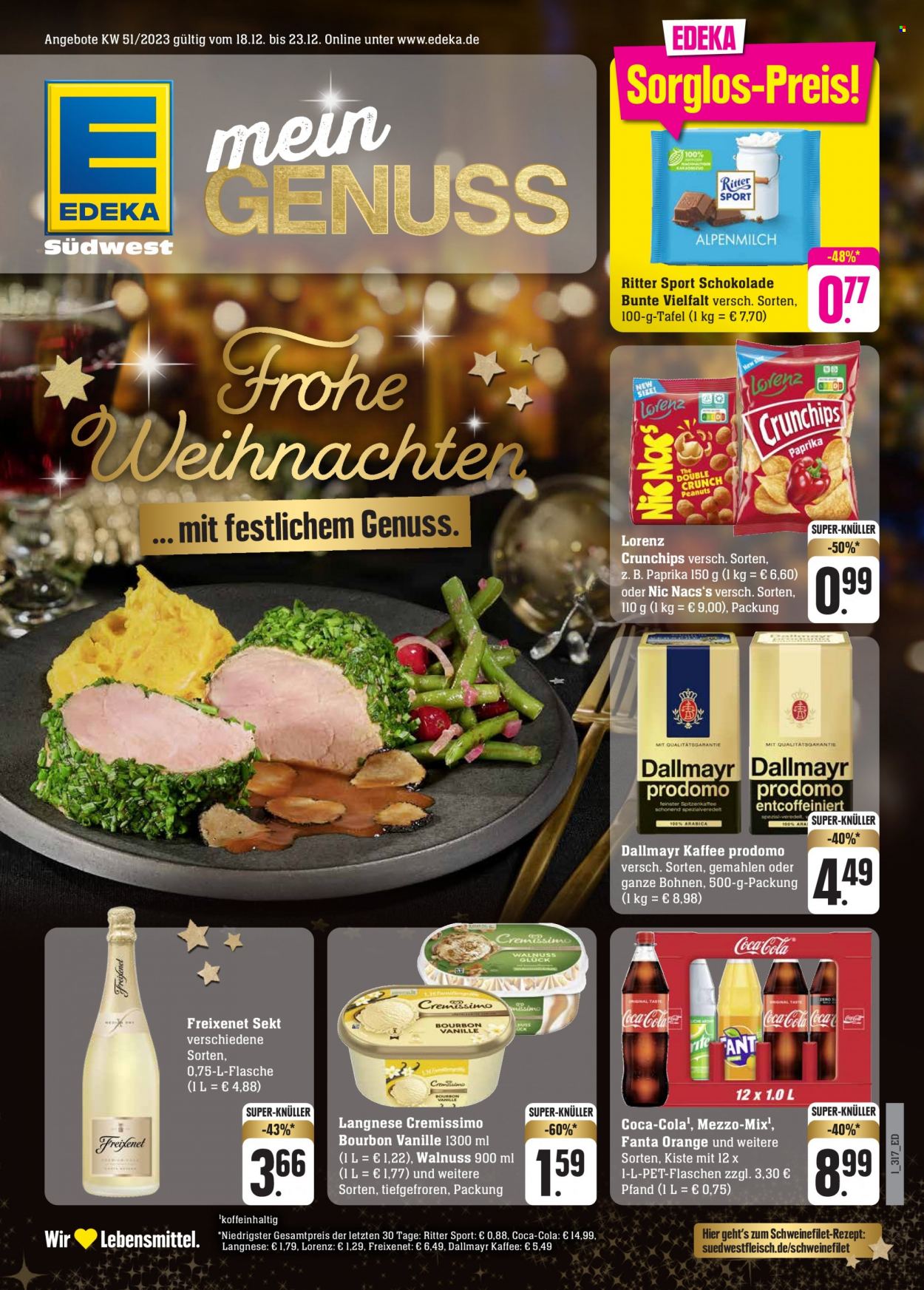 Edeka Prospekte  - 18.12.2023 - 23.12.2023. Seite 1