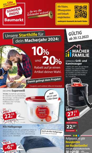 Prospekte Sonderpreis-Baumarkt - 30.12.2023 - 5.01.2024.