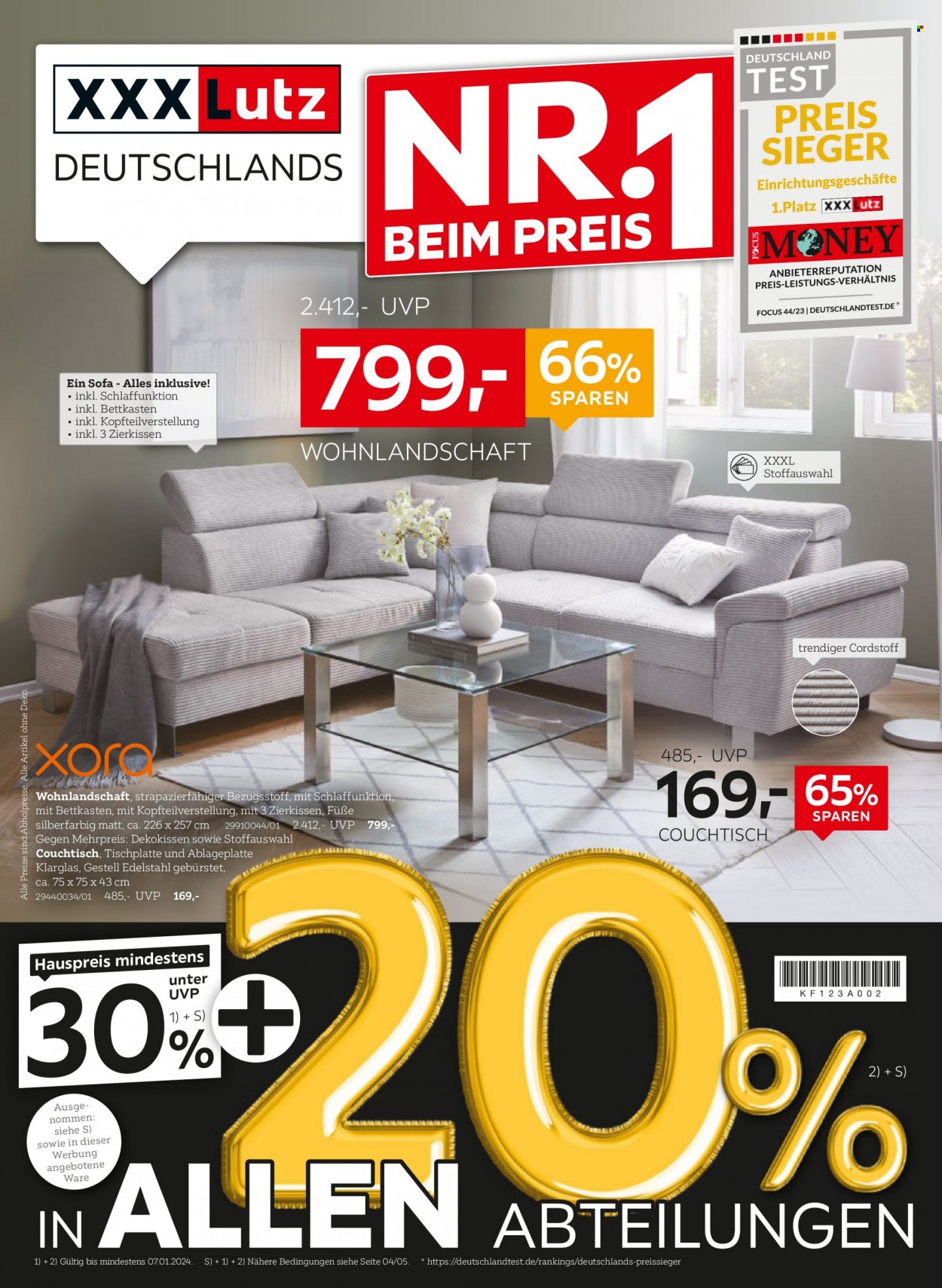 XXXLutz Prospekte  - 24.12.2023 - 7.01.2024. Seite 1