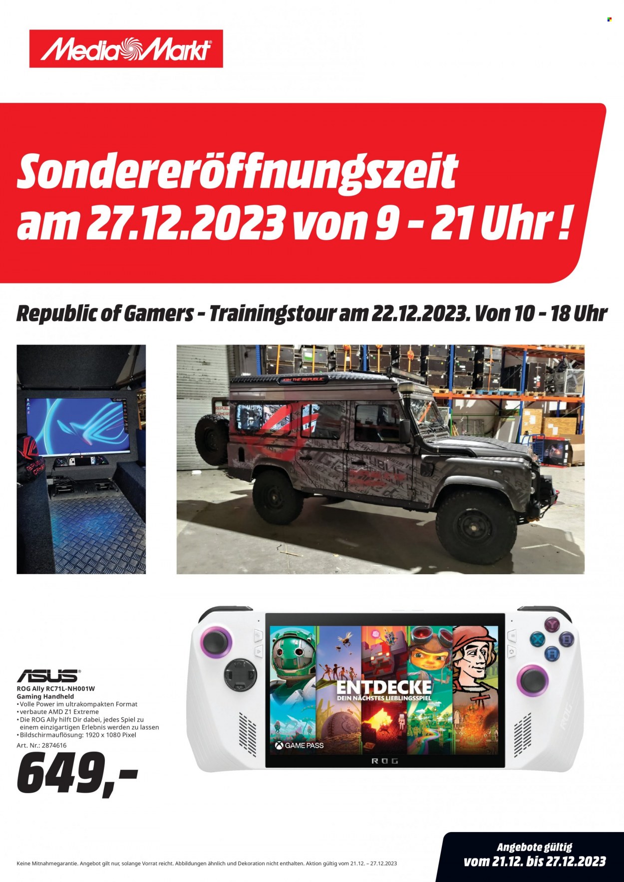 MediaMarkt Prospekte  - 21.12.2023 - 27.12.2023. Seite 1