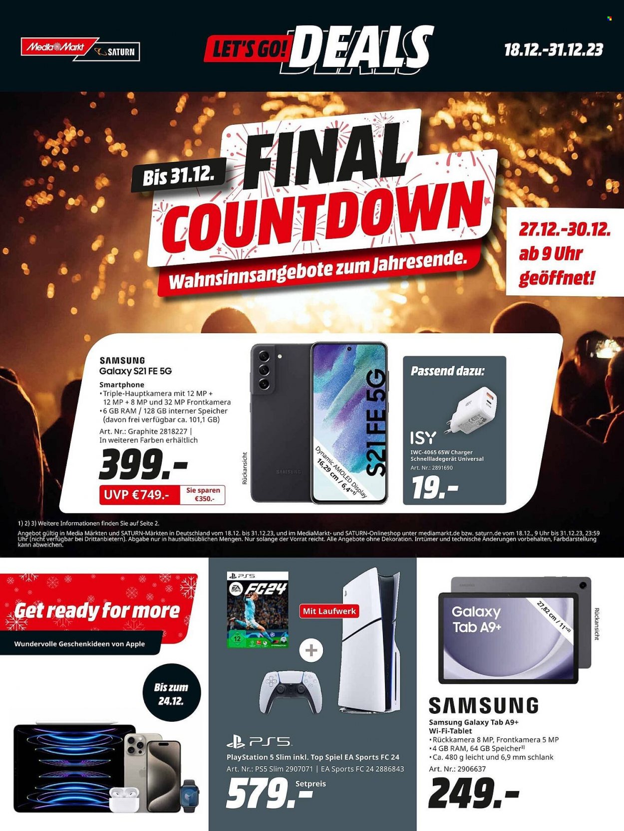MediaMarkt Prospekte  - 18.12.2023 - 31.12.2023. Seite 1