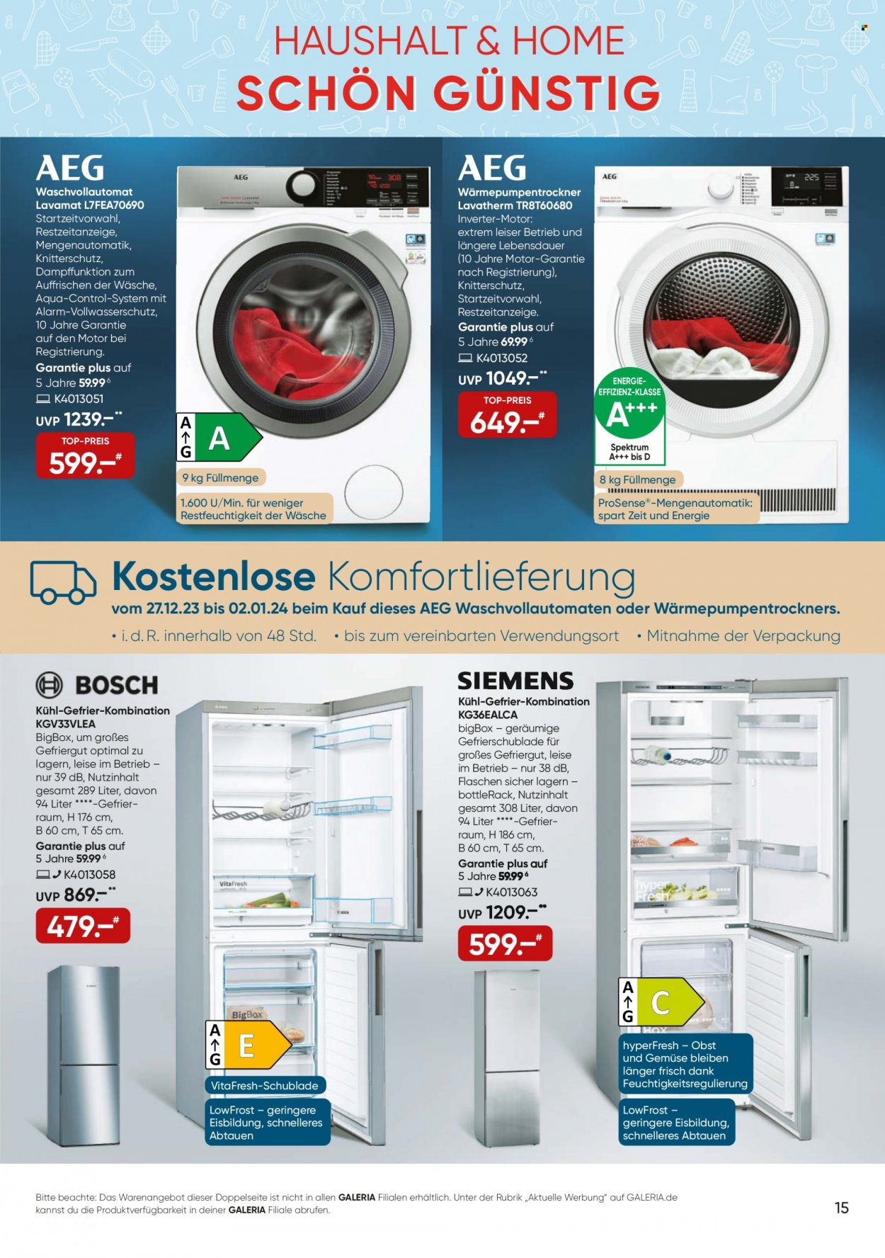 GALERIA Karstadt Kaufhof Prospekte  - 27.12.2023 - 2.01.2024. Seite 15