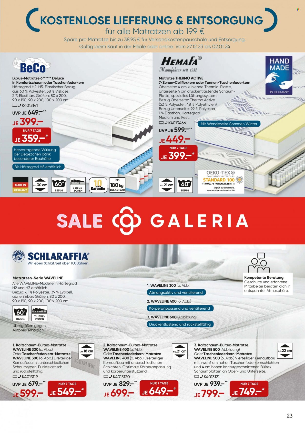 GALERIA Karstadt Kaufhof Prospekte  - 27.12.2023 - 2.01.2024. Seite 23