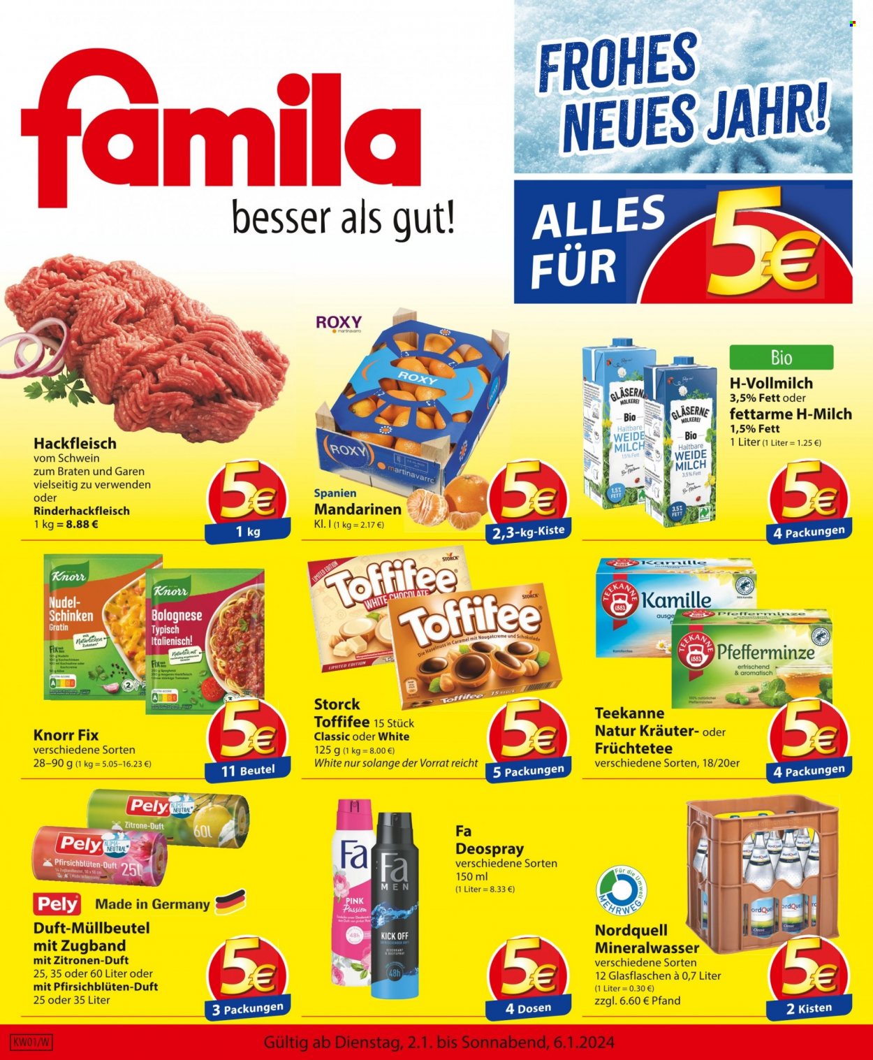 famila Prospekte  - 2.01.2024 - 6.01.2024. Seite 1