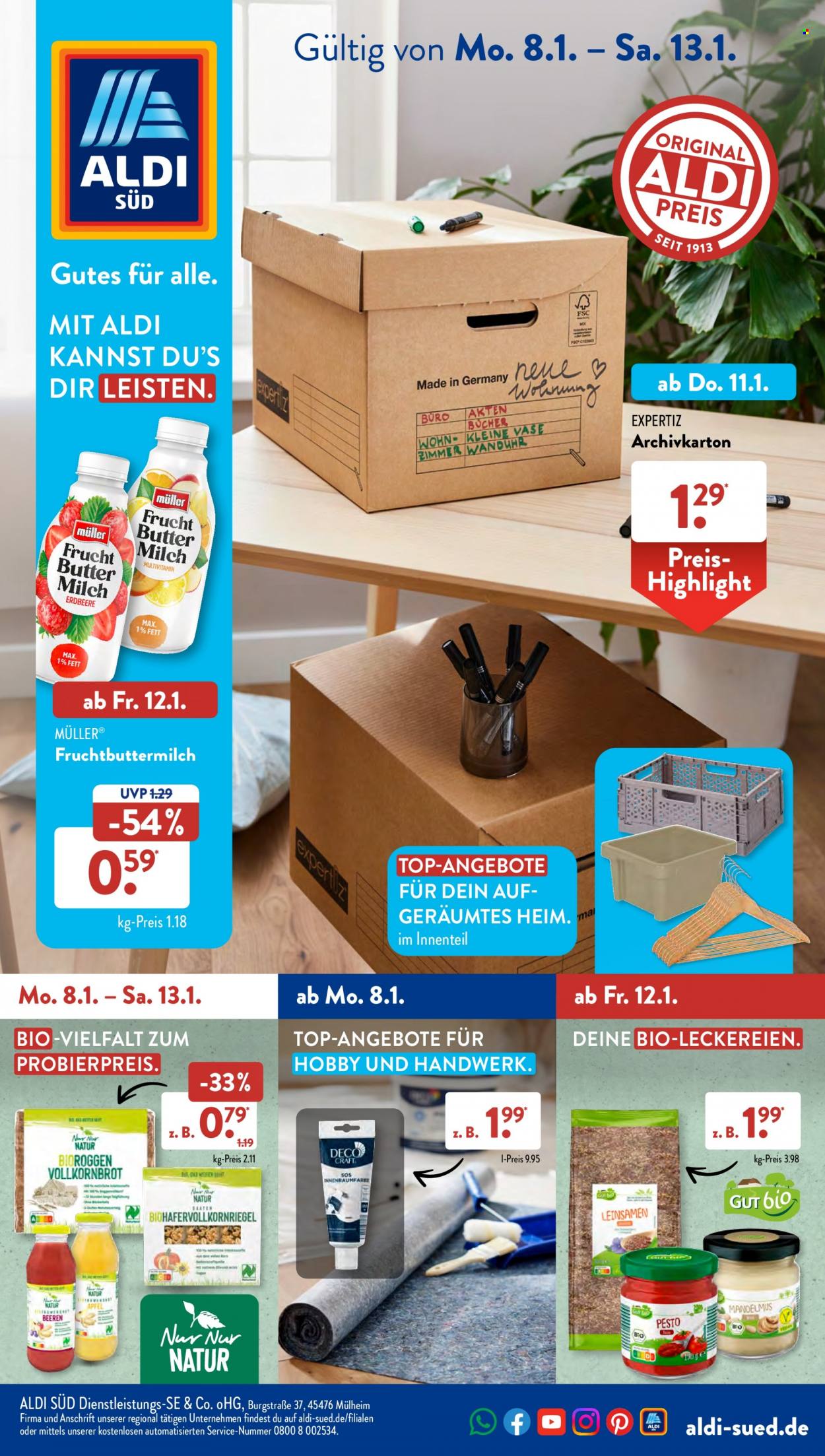 ALDI SÜD Prospekte  - 8.01.2024 - 13.01.2024. Seite 1