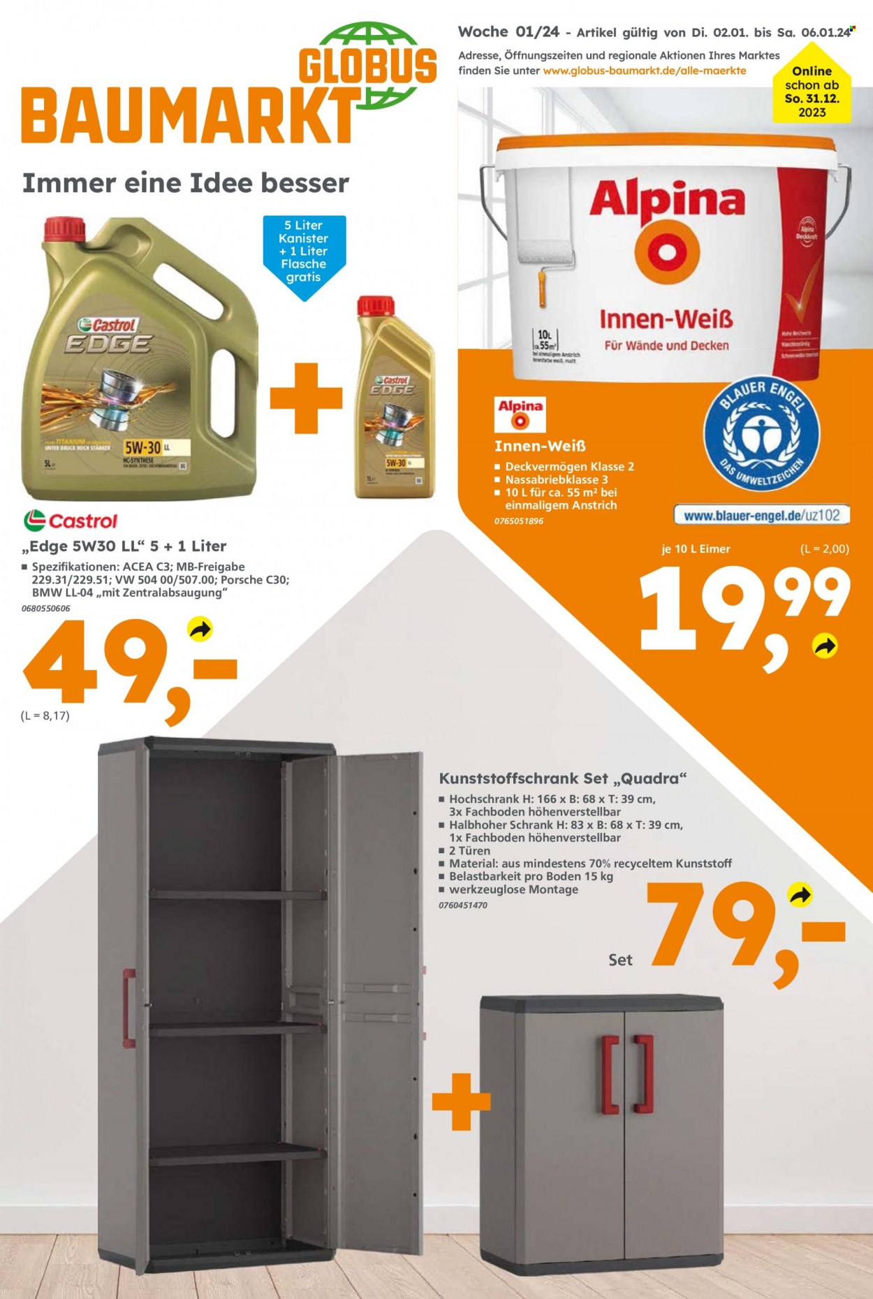 Globus Baumarkt Prospekte  - 2.01.2024 - 6.01.2024. Seite 1