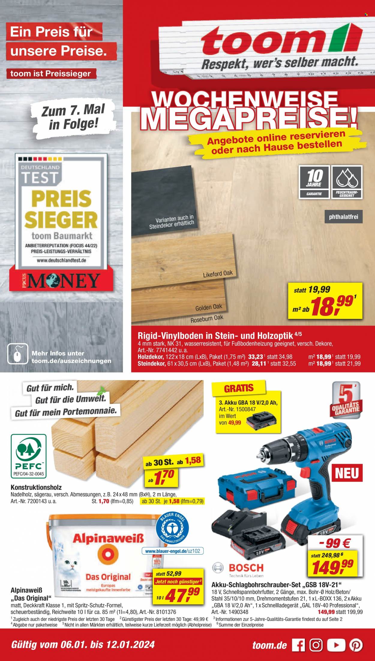 toom Baumarkt Prospekte  - 6.01.2024 - 12.01.2024. Seite 1