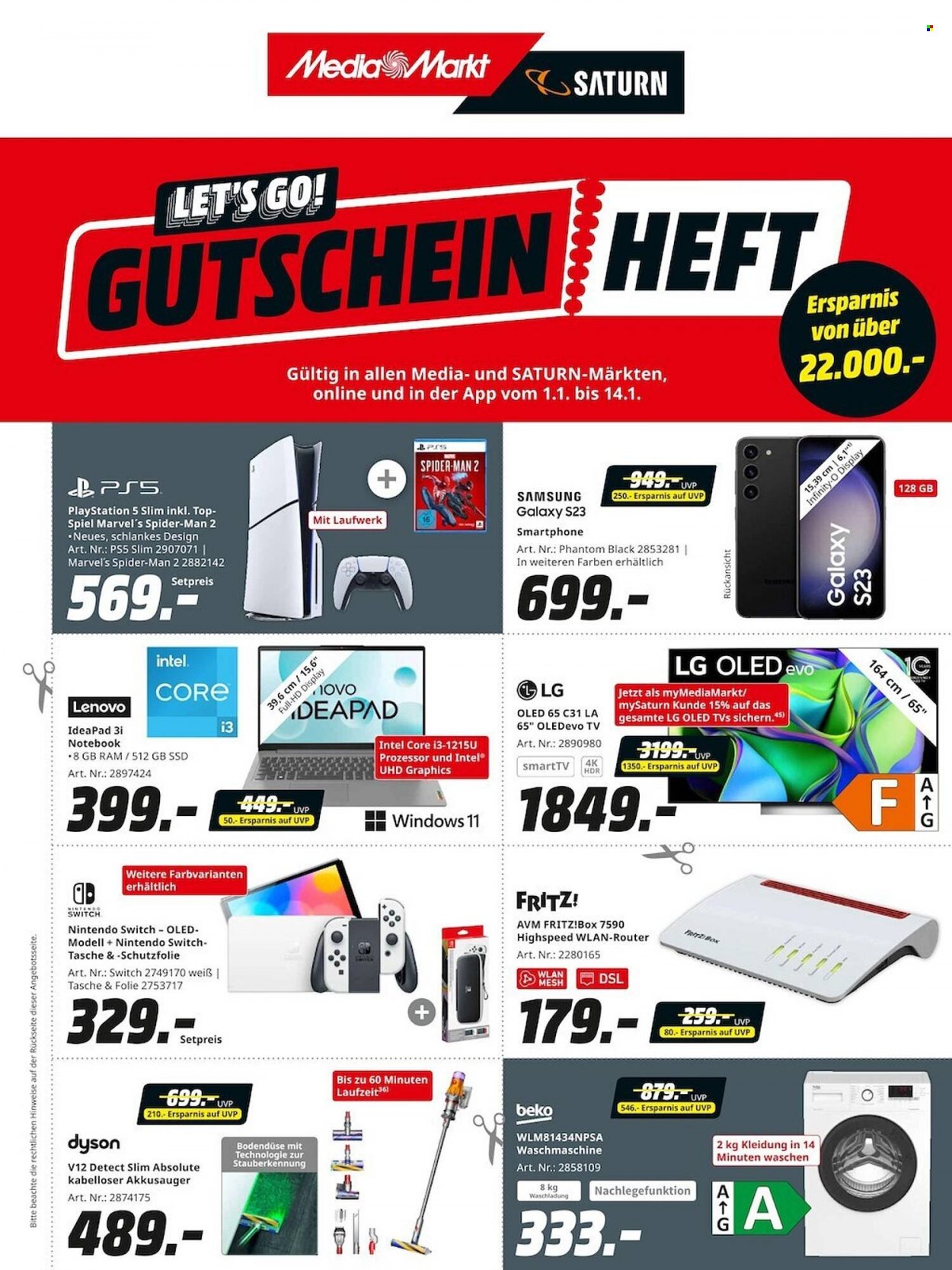 MediaMarkt Prospekte  - 1.01.2024 - 14.01.2024. Seite 1