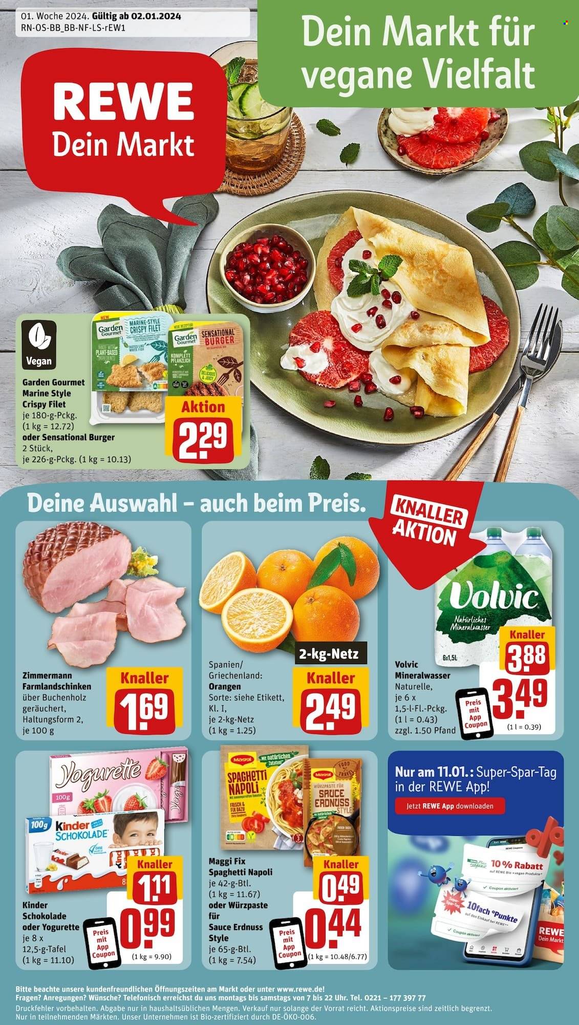 REWE Prospekte  - 2.01.2024 - 6.01.2024. Seite 1