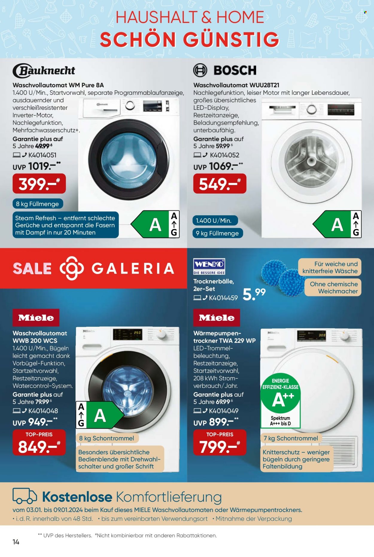 GALERIA Karstadt Kaufhof Prospekte  - 3.01.2024 - 9.01.2024. Seite 14