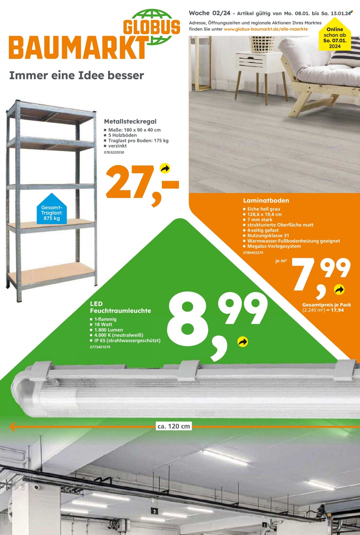 Globus Baumarkt Prospekte  - 8.01.2024 - 13.01.2024. Seite 1