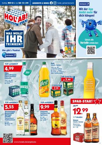Prospekte Hol'ab! Getränkemarkt - 8.01.2024 - 13.01.2024.