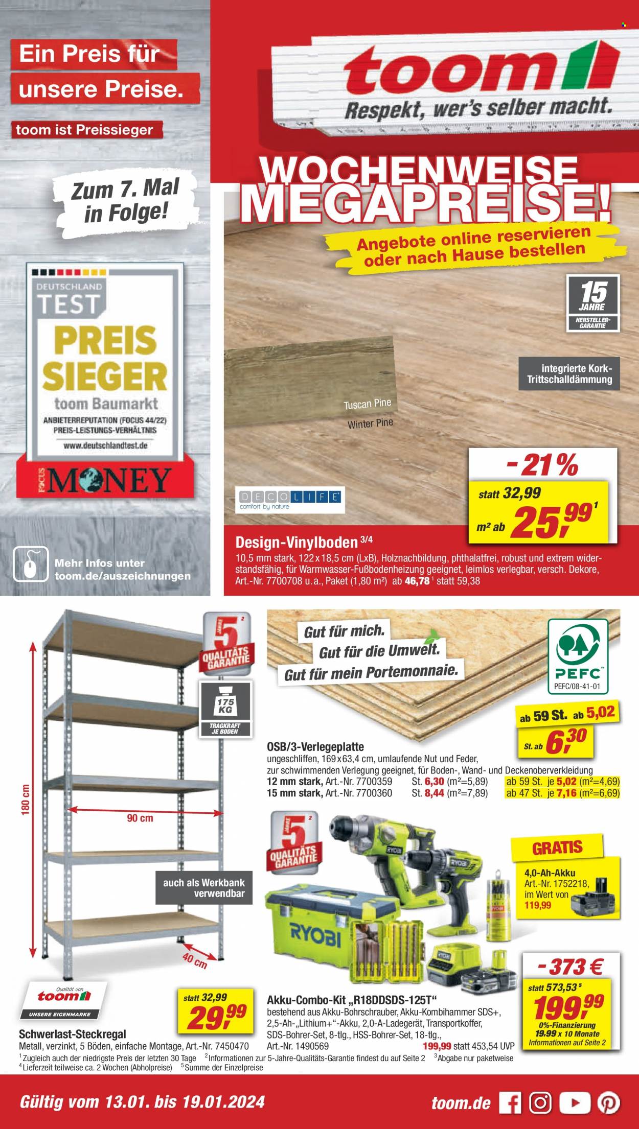 toom Baumarkt Prospekte  - 13.01.2024 - 19.01.2024. Seite 1