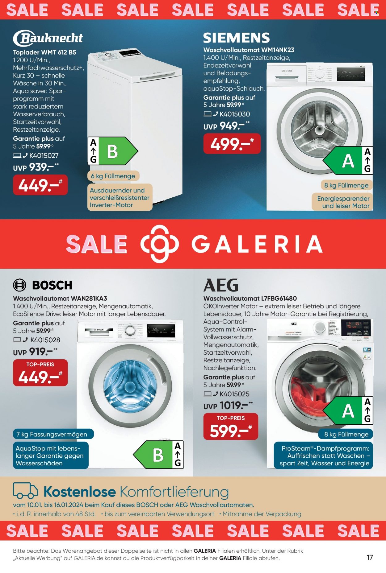 GALERIA Karstadt Kaufhof Prospekte  - 10.01.2024 - 16.01.2024. Seite 17