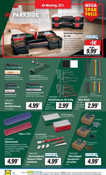 thumbnail - PARKSIDE® Kabelbinderset, 251­teilig In ver schie- denen Längen und Stärken. Je Set