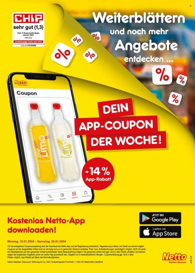 Netto Marken-Discount Prospekte  - 15.01.2024 - 20.01.2024. Seite 40
