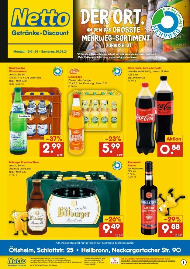 Netto Marken-Discount Prospekte  - 15.01.2024 - 20.01.2024. Seite 1