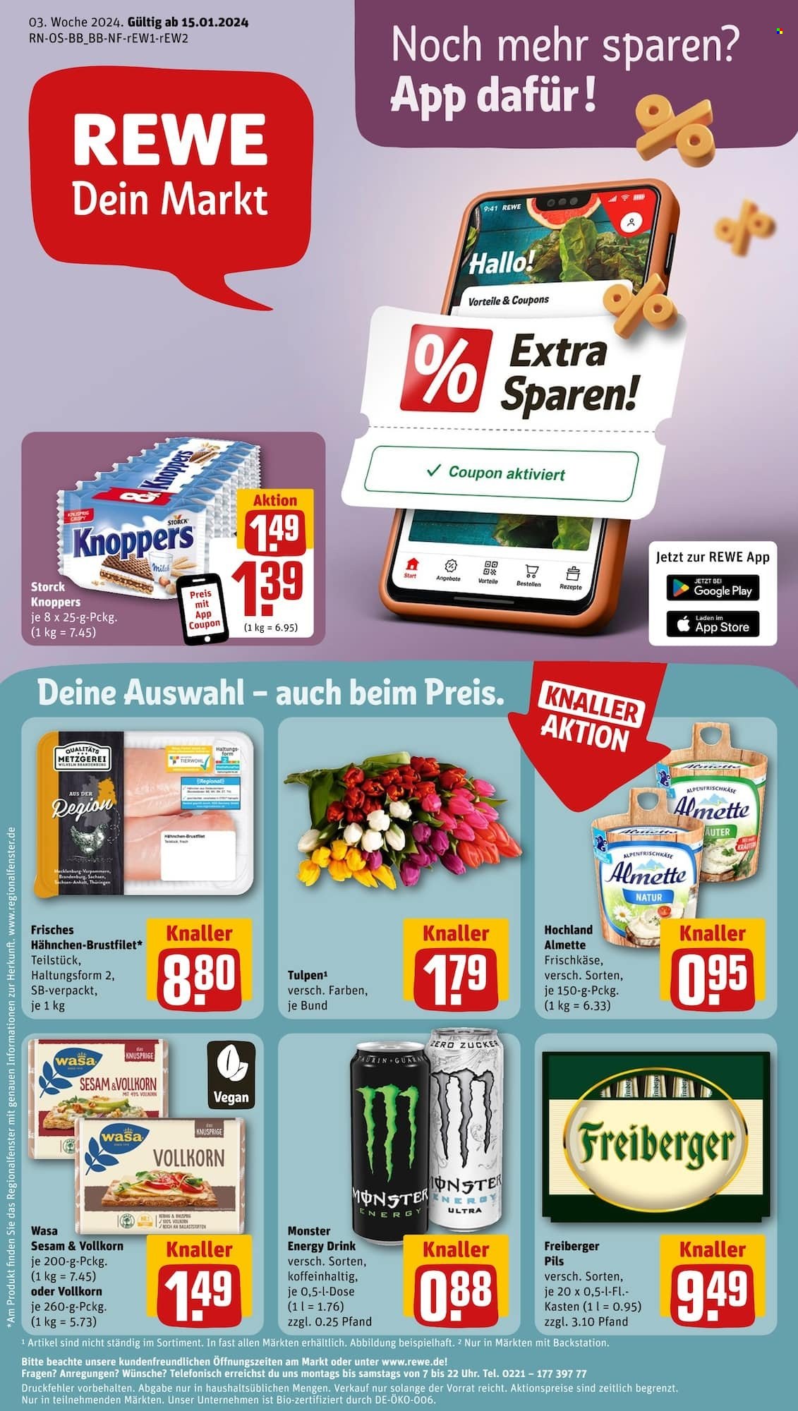 REWE Prospekte  - 15.01.2024 - 20.01.2024. Seite 1
