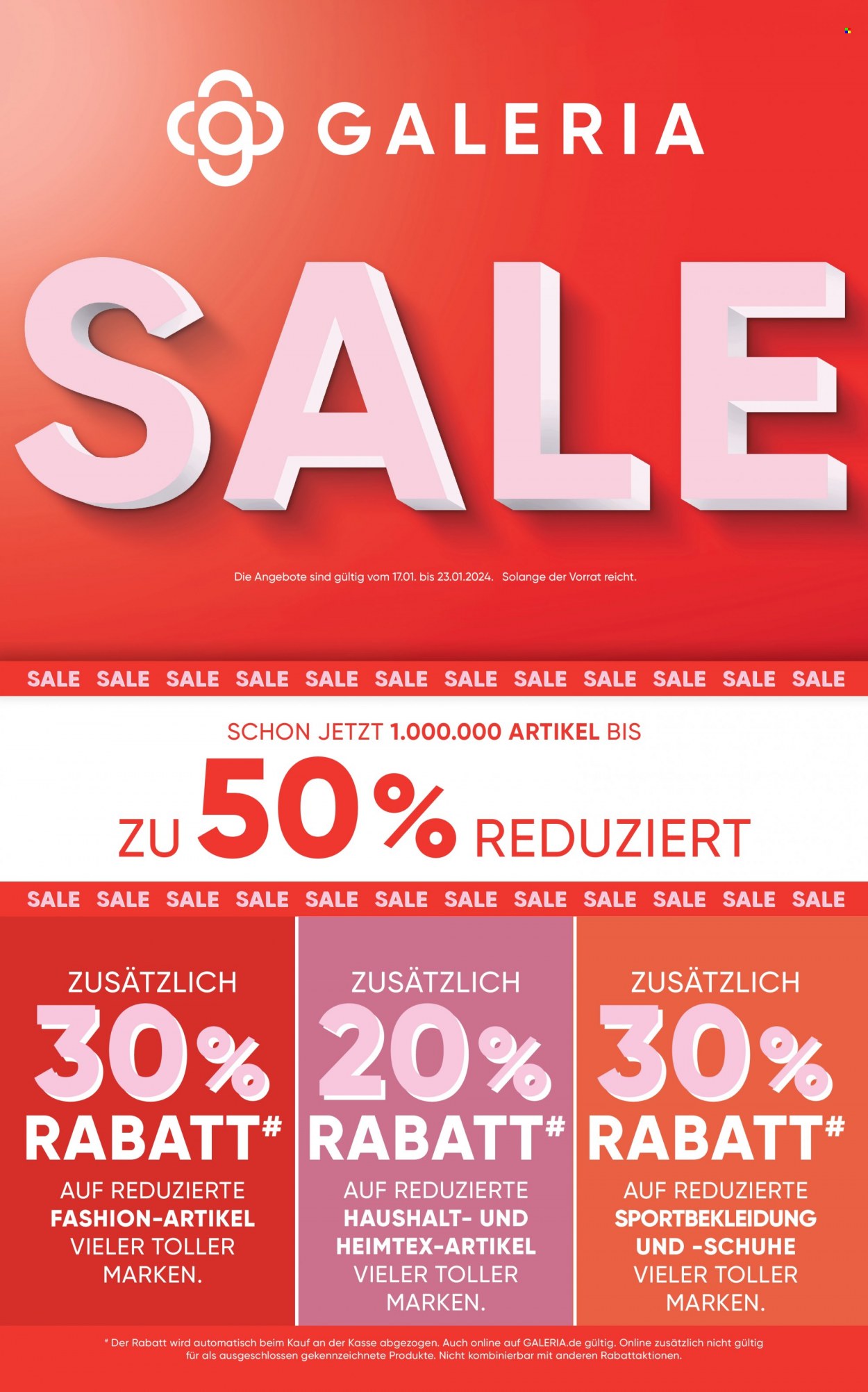 GALERIA Karstadt Kaufhof Prospekte  - 17.01.2024 - 23.01.2024. Seite 1