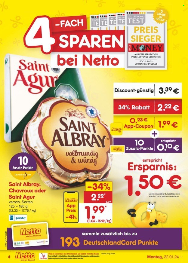 Netto Marken-Discount Prospekte  - 22.01.2024 - 27.01.2024. Seite 4