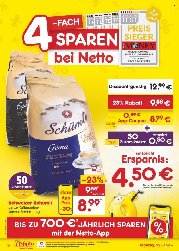 Netto Marken-Discount Prospekte  - 22.01.2024 - 27.01.2024. Seite 6