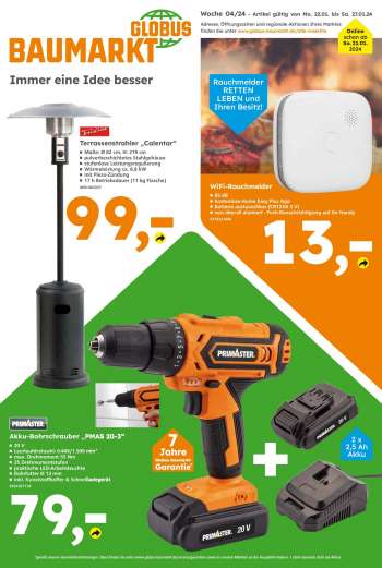 Prospekte Globus Baumarkt - 22.01.2024 - 27.01.2024.