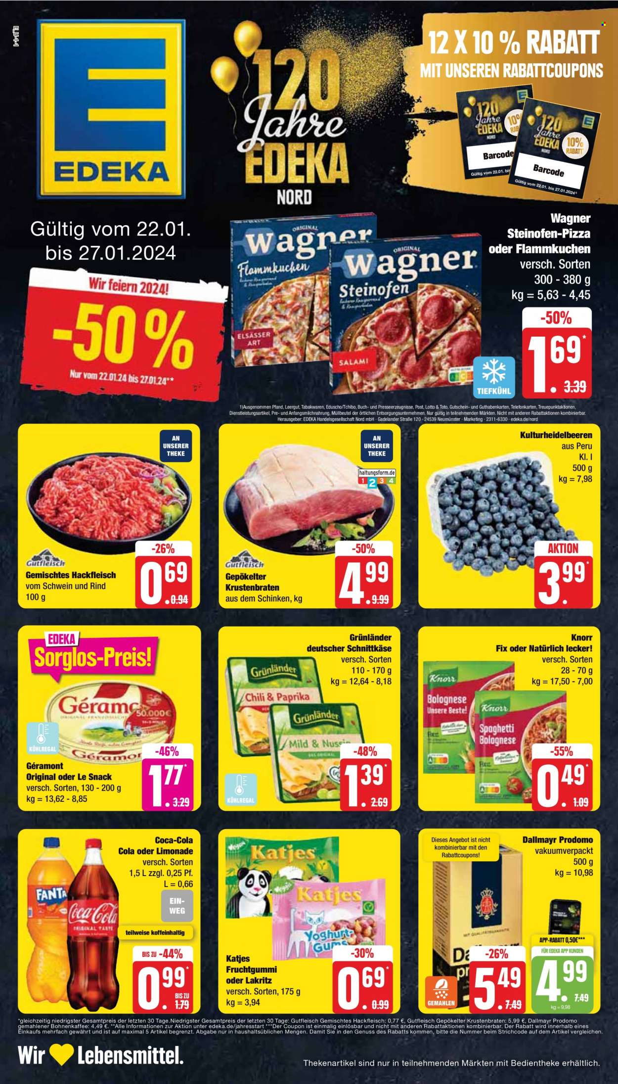 Edeka Prospekte  - 22.01.2024 - 27.01.2024. Seite 1