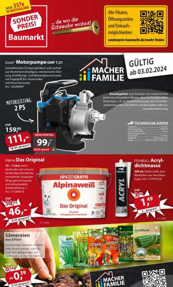 Prospekte Sonderpreis-Baumarkt - 3.02.2024 - 9.02.2024.