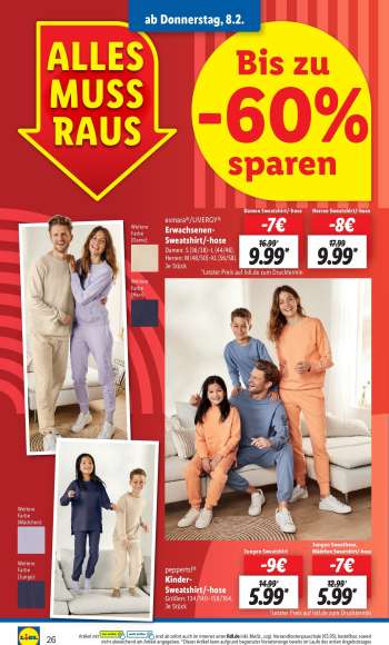 thumbnail - esmara®/LIVERGY® Erwachsenen- Sweatshirt/-hose Damen: S (36/38)–L (44/46). Herren: M (48/50)–XL (56/58). Je Stück