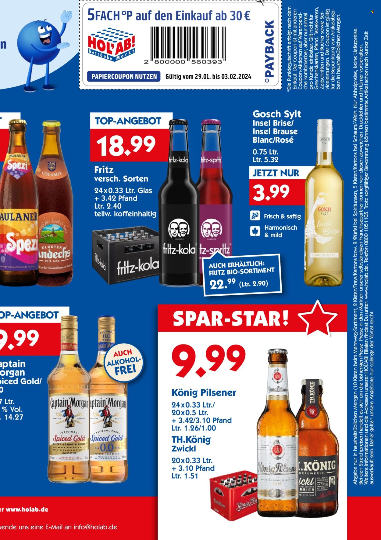 Hol'ab! Getränkemarkt Prospekte  - 29.01.2024 - 3.02.2024. Seite 3